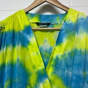 Ralph Lauren Blue and Green Tie-Dye beach dress